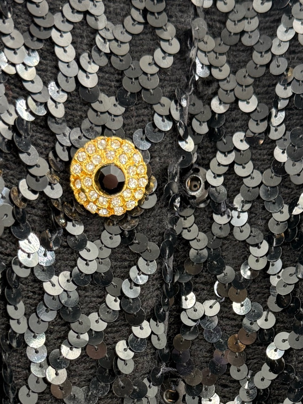 Vintage Julie Duroché Sequin Jacket Black Beaded Paisley Evening Blazer Glam 80s - Picture 13 of 15